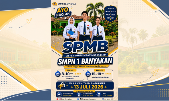 Sistem Penerimaan Murid Baru (SPMB) SMP Negeri 1 Banyakan Tahun Pelajaran 2026/2027